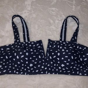 Blue Print Bathing Suit Top